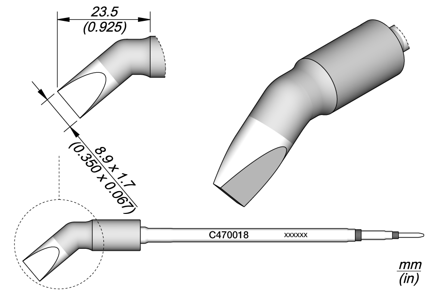 C470018 - Chisel Bent Cartridge 8.9 x 1.7
